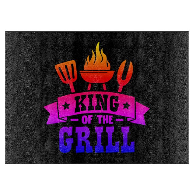 Planche À Découper Neon Rainbow King Of The Grill (Devant)