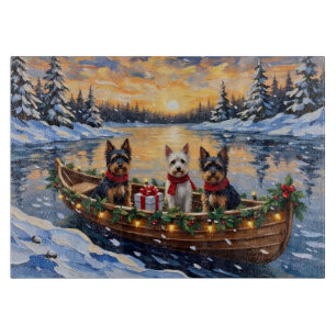 Planche À Découper Noël Bateau Biewer Terrier Vacances