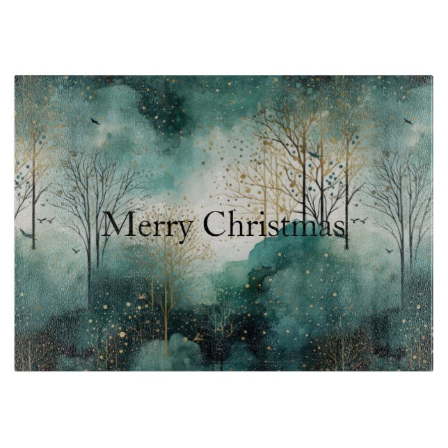 Planche À Découper Noël des arbres verts (Devant)