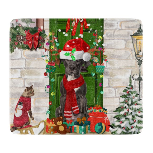 Planche À Découper Noël du grand chien Danois (Devant)