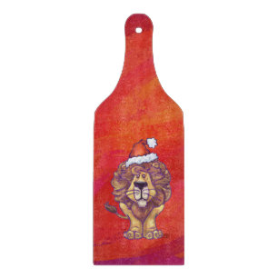 Planche À Découper Noël du lion en rouge