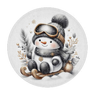 Planche À Découper Noël du mignon Snowman