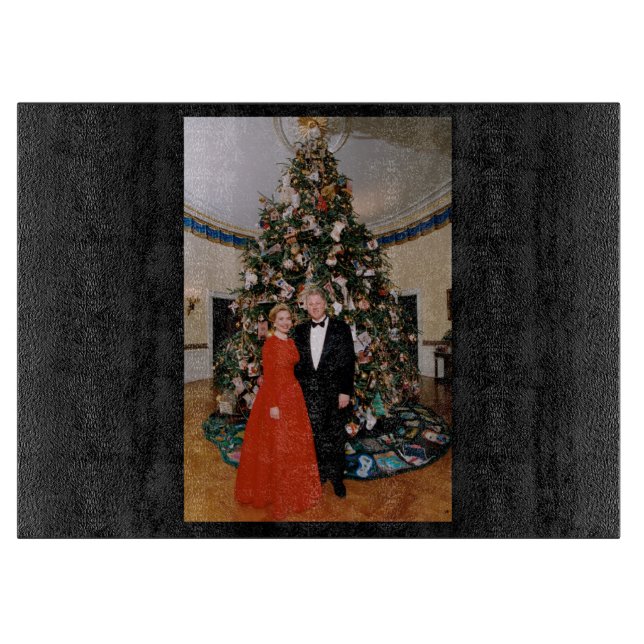Planche À Découper Noël du président américain Bill Clinton et Hillar (Devant)