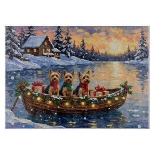Planche À Découper Noël en bateau avec Yorkipoo