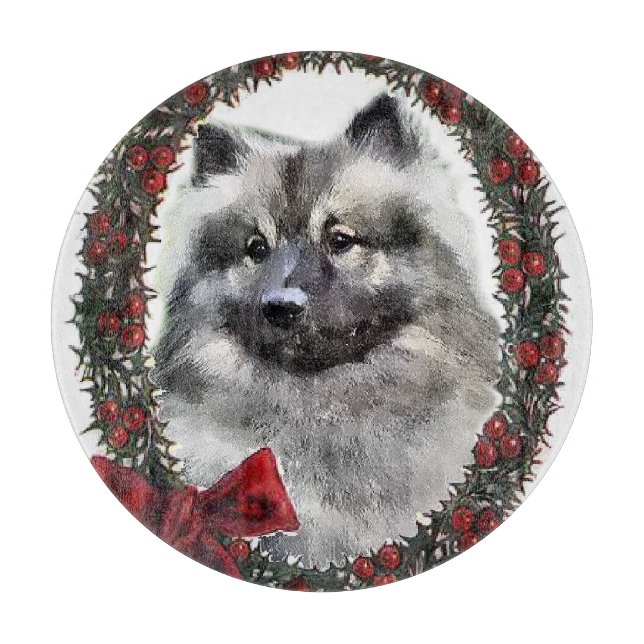 Planche À Découper Noël Keeshond (Devant)