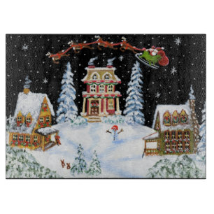 Planche À Découper Noël, Père Noël, Claus, coupe, panneau, renne