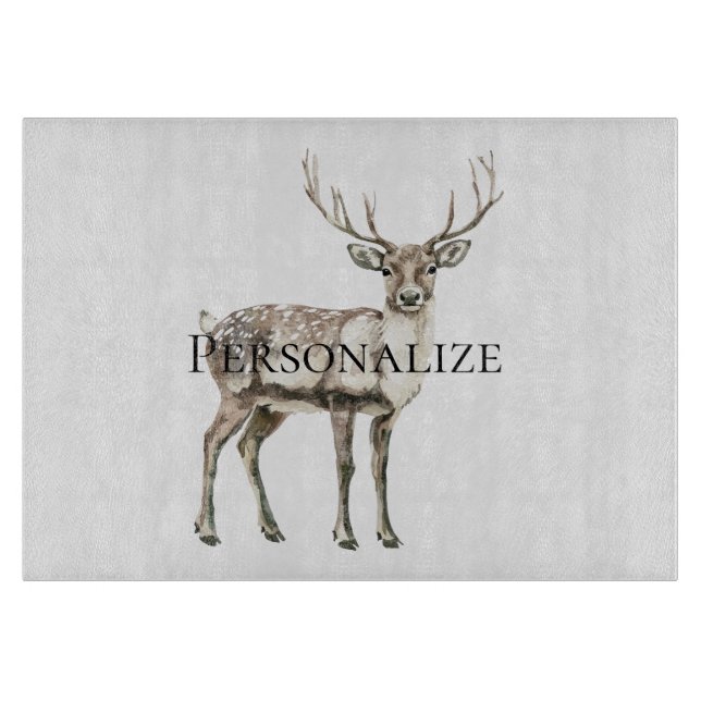 Planche À Découper Noël Rustic Deer Personnalisé (Devant)
