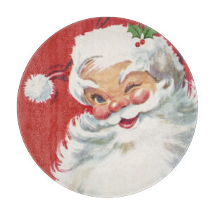 Planche À Découper Noël Vintage, Jolly Winking Père Noël