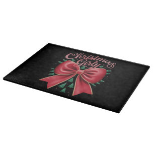 Planche À Découper Noeud pour sapin de Noël Girly Esthétique Fêtes de