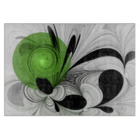 Noir Abstrait et blanc avec art fractal vert