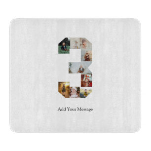 Planche À Découper Noir et blanc Numéro 3 Collage photo