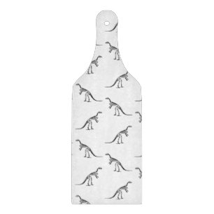 Planche À Découper Noir vintage et blanc de motif de squelettes de