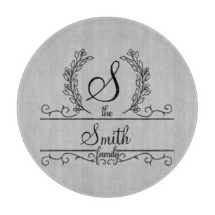 Planche À Découper Nom de famille personnalisé et monogrammé