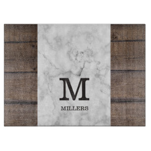 Planche À Découper Nom De Famille Personnalisé Monogramme Bois Et Mar
