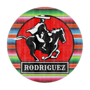 Planche À Découper Nom personnalisé Charro Horse Espagnol Serape Mex