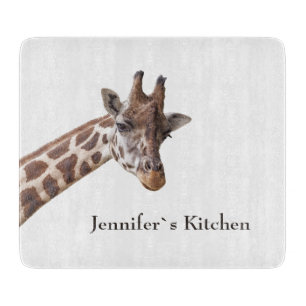 Planche À Découper Nom personnalisé de l'animal girafe