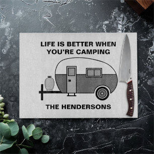 Planche À Découper Nom personnalisé et phrase Cute Camper Camper Camp