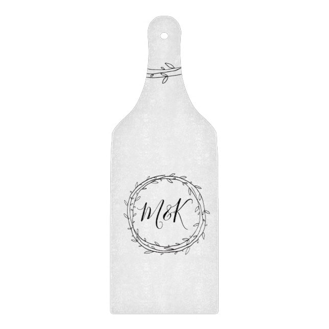 Planche À Découper Nom personnalisé Monogrammes Couple (Devant)