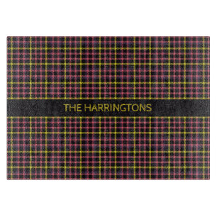Planche À Découper Nom personnalisé Plaid / Tartan Motif