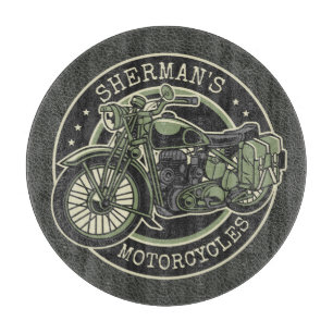 Planche À Découper NOM personnalisé Retro Military Motorcycle Biker