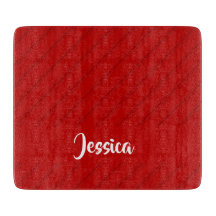 Nom personnalisé rouge diagonale plastique texturé