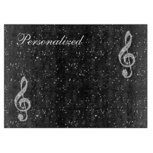 Planche À Découper Note de musique diamantée scintillante personnalis