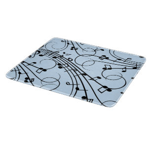 Planche À Découper Notes de musique fantaisie Bleu