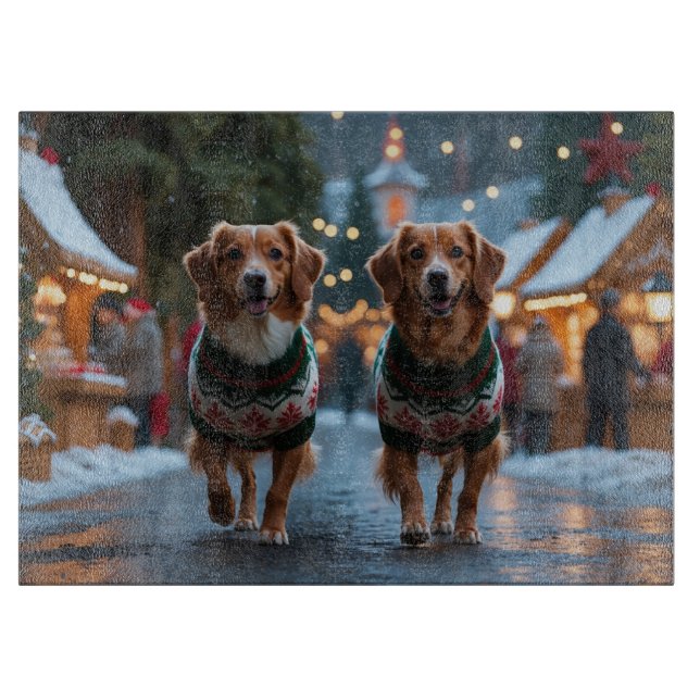 Planche À Découper Nova Scotia Duck Toller Christmas Snow Holiday (Devant)