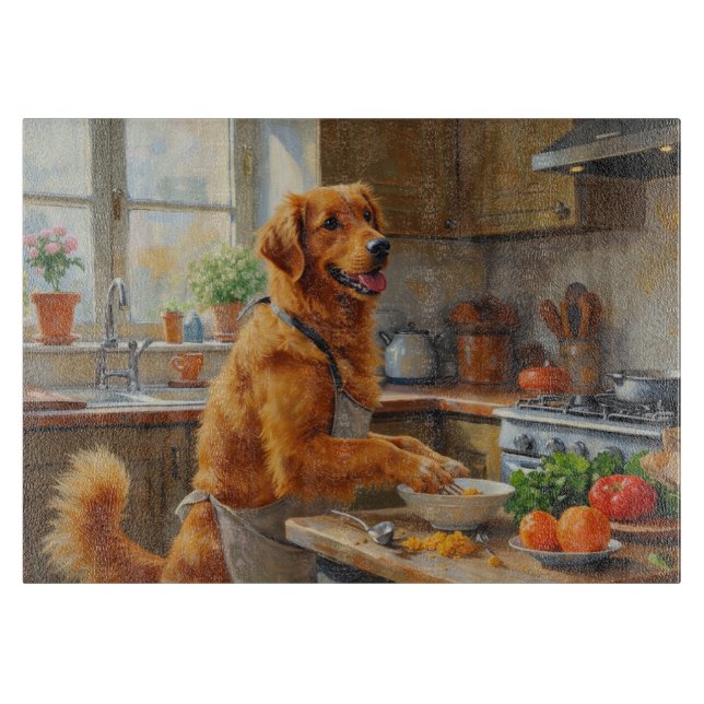 Planche À Découper Nova Scotia Duck Tolling Retriever Cooking  (Devant)