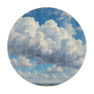 Planche À Découper Nuages blancs et ciel bleu clair