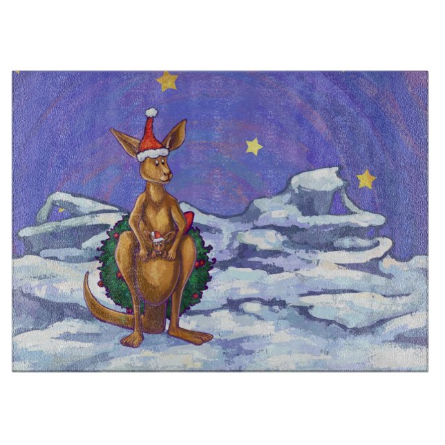 Planche À Découper Nuit étoilée de Noël Kangaroo (Devant)