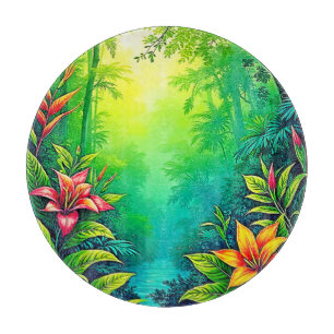 Planche À Découper Oasis de la jungle tropicale luxuriante