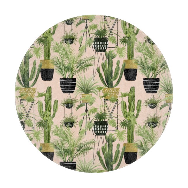 Planche À Découper Oasis intérieure | Motif de ligne Plante (Devant)