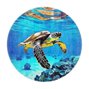 Planche À Découper Ocean's Embrace : Voyage de la tortue de mer