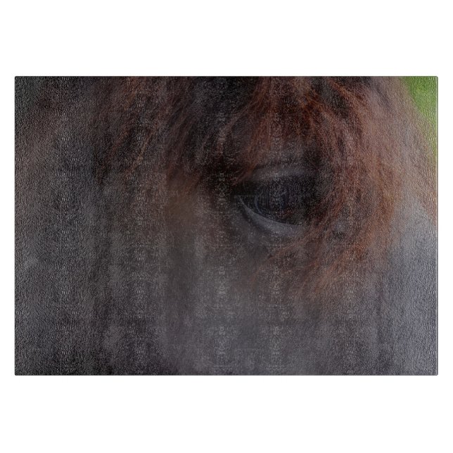 Planche À Découper Oeil D'Un Animal De Cheval Noir (Devant)