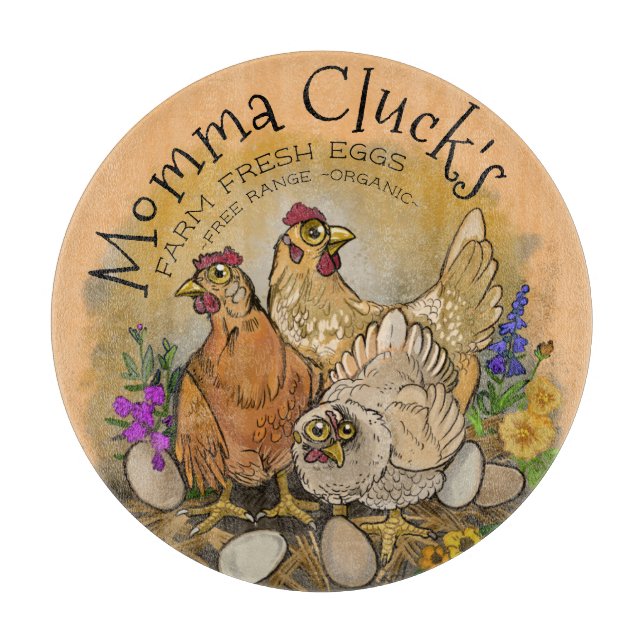 Planche À Découper Oeufs frais de la ferme de Momma Cluck (Devant)