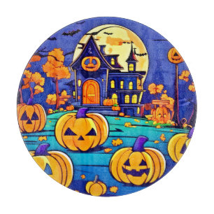 Planche À Découper Œuvre d'art de la maison hantée d'Halloween effray