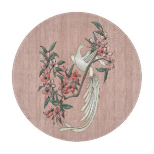 Planche À Découper Oiseau blanc - Fleurs de cerisiers Charcuterie Boa