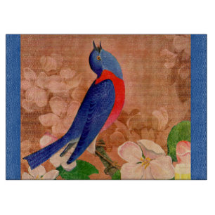 Planche À Découper oiseau bleu du bonheur