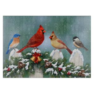 Planche À Découper Oiseaux de vacances et Garland de Noël
