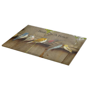 Planche À Découper Oiseaux sur une clôture