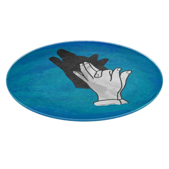 Planche À Découper Ombre de loup sur bleu (Coin)