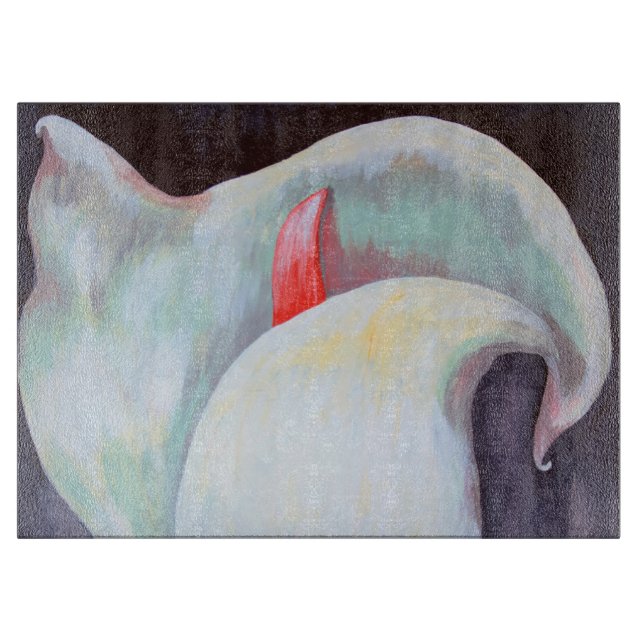 Planche À Découper Orchidée blanche d'ivoire avec teintes citron Lila (Devant)