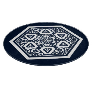 Planche À Découper Oriental Bleu Blanc Ottoman Tracery Art