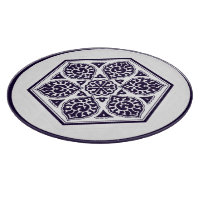 Oriental bleu turc Rosette Art géométrique