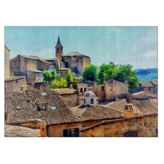 Planche À Découper Orvieto Italie Hillside (Devant)