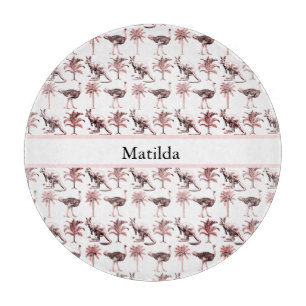 Planche À Découper Ostriches et kangourous, personnalisables