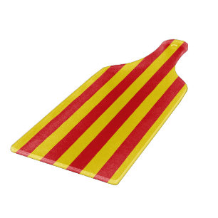 Planche À Découper Pagaie à découper en verre avec drapeau Catalogne