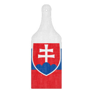 Planche À Découper Pagaie à découper en verre avec drapeau de la Slov