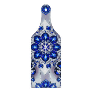 Planche À Découper Pagaie à découper en verre Couleurs Bleues Blancs